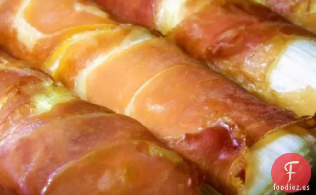Puerros Al Horno Con Jamón