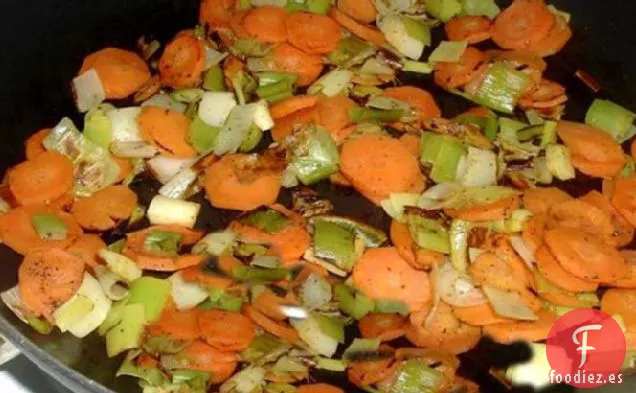 Puerros Salteados y Zanahorias