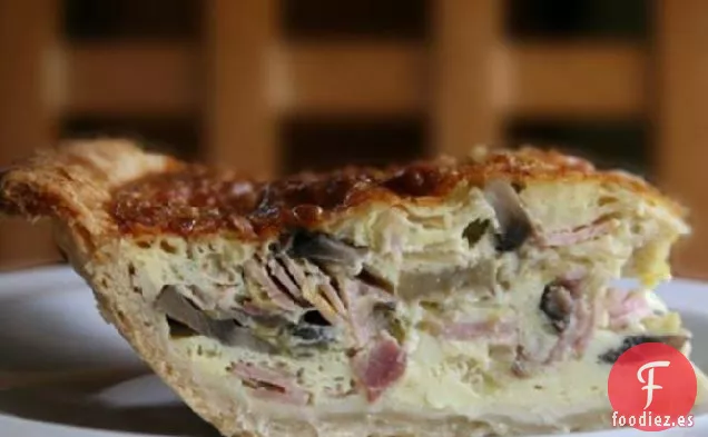 Quiche de Puerros, Jamón y Champiñones