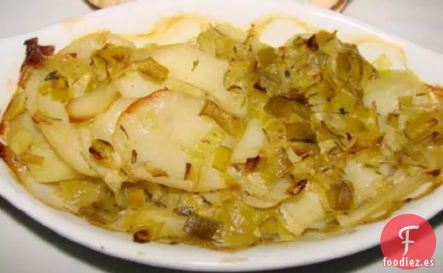 Gratinado de Patata y Puerro