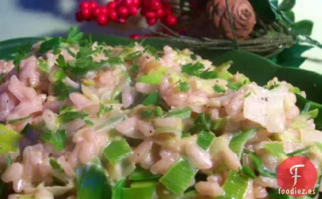 Risotto de Puerro y Ajo Verde