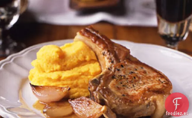 Chuletas de Cerdo Asadas con Jus de Sidra Dura
