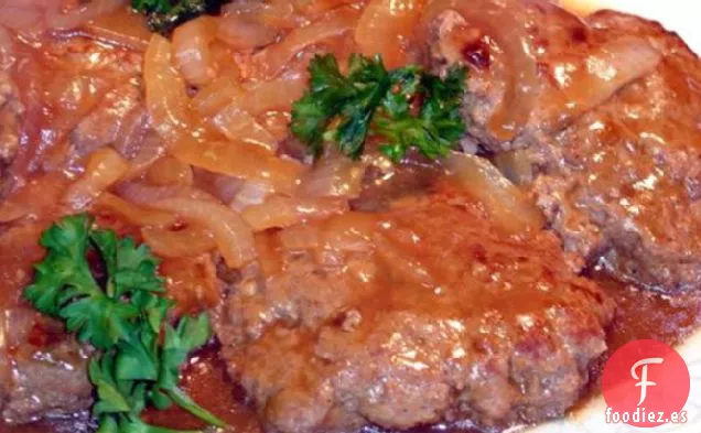 Filetes de Hamburguesa y Cebollas Sofocados