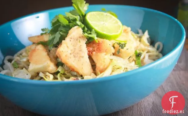Revuelto De Udon Vegano Con Tofu Tempura