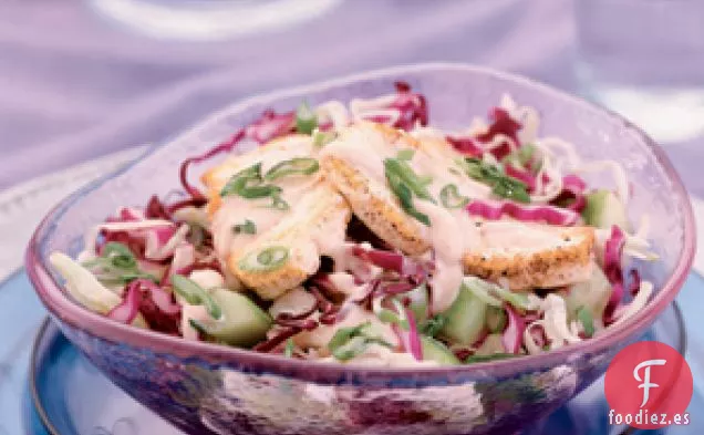 Ensalada De Tofu Y Repollo Con Aderezo De Maní