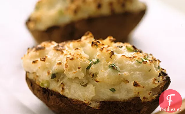 Patatas dos veces al Horno con Cebollas Verdes