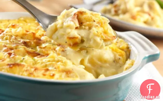 Queso Cheddar y Puré de Patata Gratinado