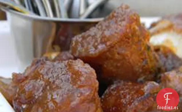 Aperitivo de Puré de Manzana con Salchicha