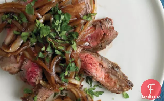 Filete a fuego lento con Cebolla y Worcestershire
