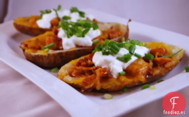 Pieles de Patata con Tocino y Queso