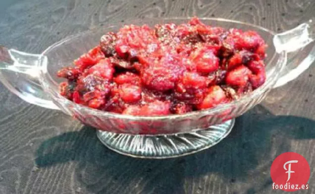 Salsa De Arándanos Con Cerezas Secas