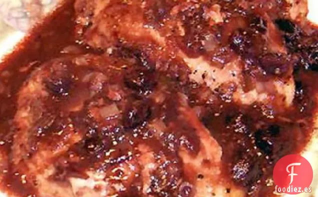 Chuleta de Arándanos y Pollo