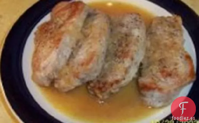 Chuletas de Cerdo con Chalotes en Salsa de Vino Blanco
