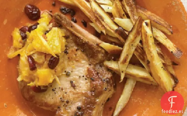 Chutney de Naranja sobre Chuletas de Cerdo