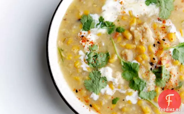 Tempeh y Sopa de Maíz Dulce