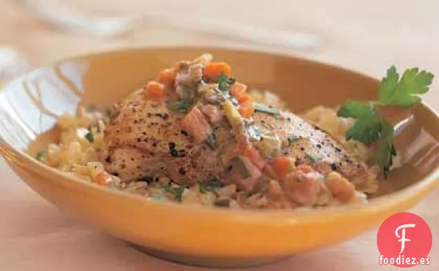 Fricasé de Pollo con Orzo
