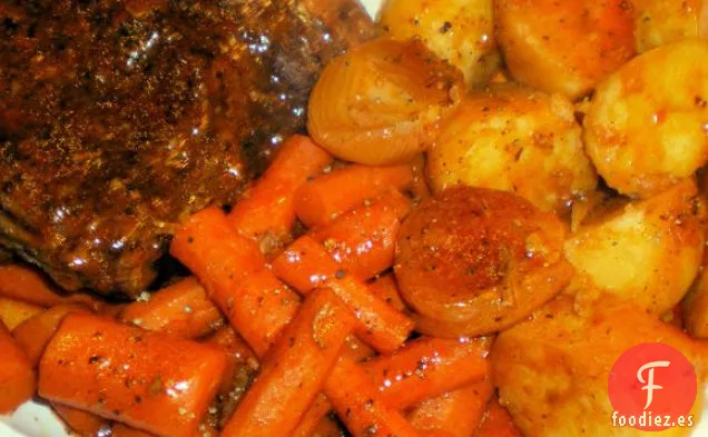 Patatas asadas Balsámicas y zanahorias