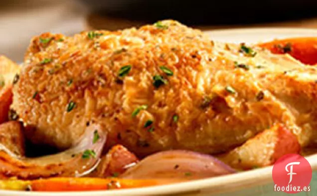 Pollo Salteado en Sartén con Verduras y Hierbas
