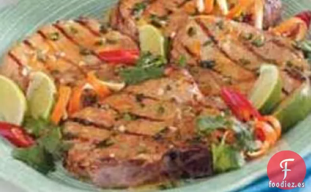 Chuletas De Cerdo Glaseadas Con Lima