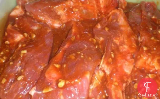 Costillas al Horno de Barbacoa Hawaiana