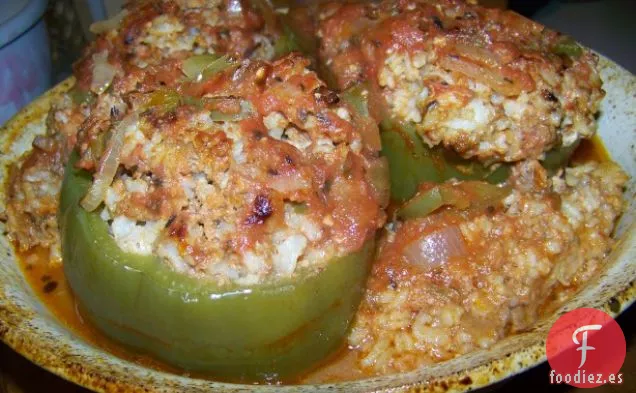 Pimientos Rellenos Italianos Plus Más un Pastel de Carne