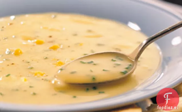 Sopa de Patata, Queso Cheddar y Cebollino
