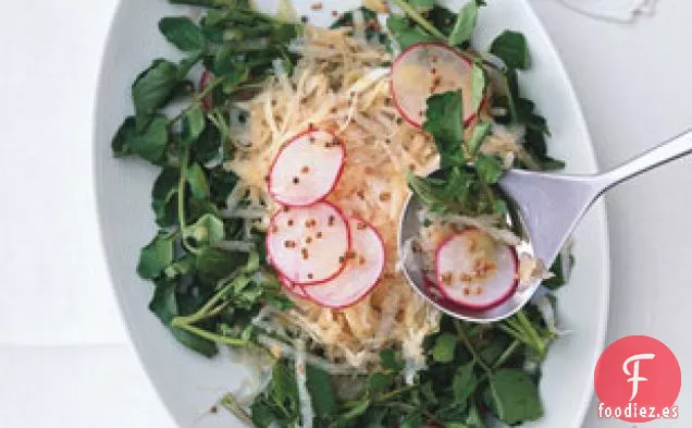 Ensalada De Raíz De Apio, Rábano Y Berros Con Semillas De Mostaza Dre