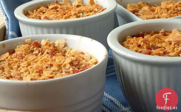 Flanes Individuales de Maíz con Corteza de Tocino y Patata