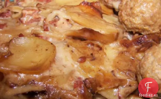 Patatas y Cebollas rojas cocidas a fuego lento