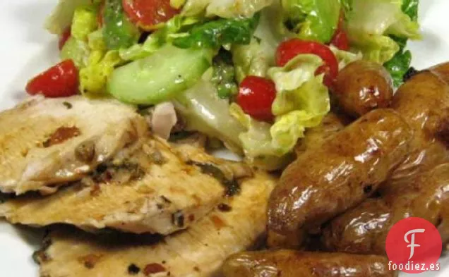 Pollo Asado Balsámico y Patatas