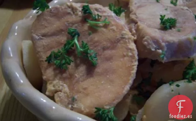 Cena Fácil de Chuletas de Cerdo-Olla de Barro