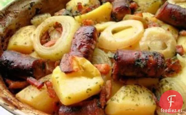 Bacalao de Dublín: Salchicha Irlandesa, Tocino, Cebolla y Estofado de Patata