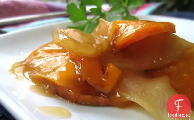 Manzana Glaseada de Arce y Batata Gratinada
