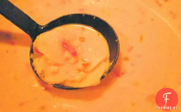 Sopa de Patatas con Queso y Nacho