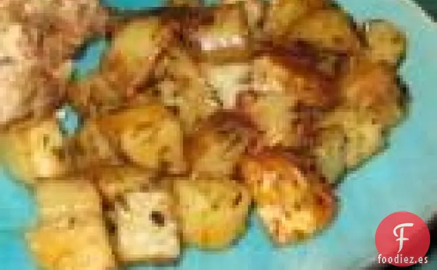 Horneado de Patata, Tocino y Queso Azul