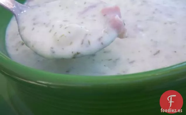 Sopa nórdica de patatas con jamón