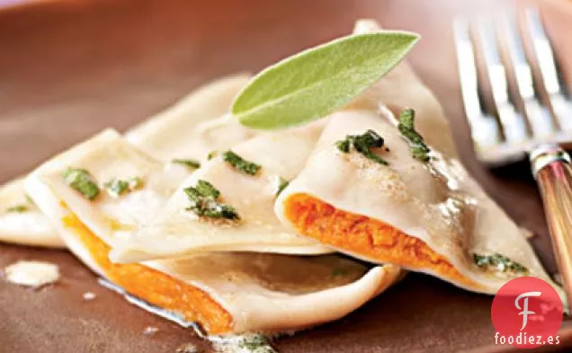 Ravioles de Batata con Mantequilla Marrón de Salvia y Limón