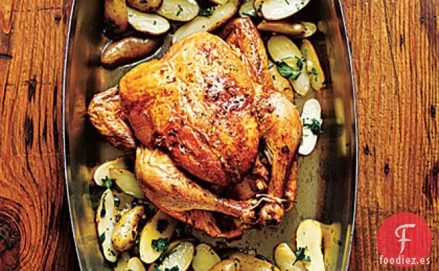 Pollo Asado con Limón y Ajo con Patatas
