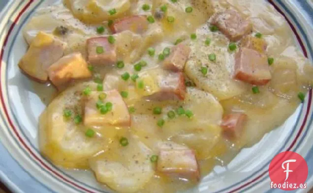 Patatas y Jamón Cocidos al horno (Crock Pot)