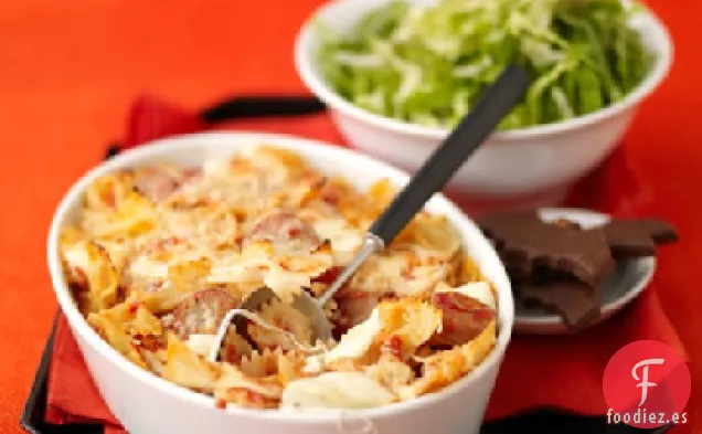 Pasta con Moño al Horno con Mozzarella