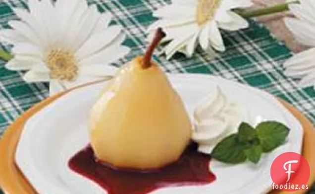 Peras con Salsa de Frambuesa