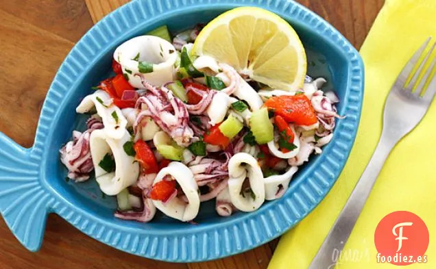 Ensalada De Calamares Fríos Con Limón Y Perejil
