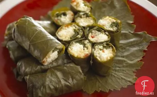 Hojas de Parra Rellenas de Queso de Cabra
