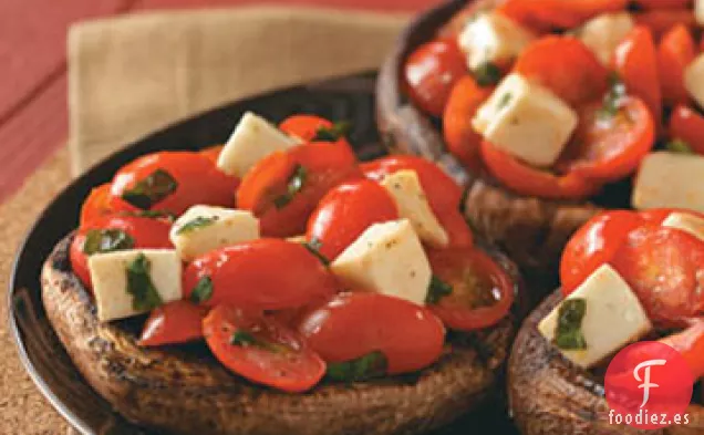 Receta de Ensalada de Portobellos a la Parrilla con Mozzarella
