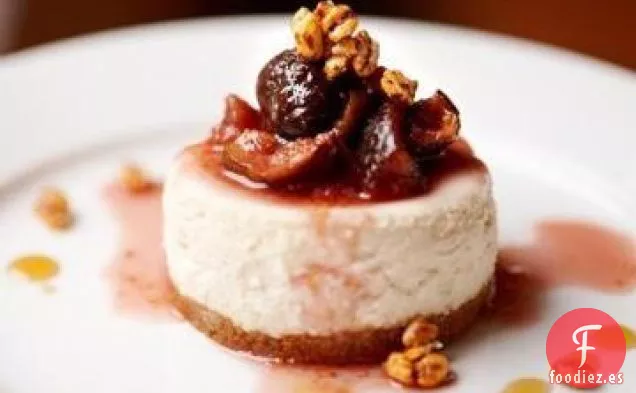 Tarta de Queso de Higo Confitado, Avellana y Naranja con Salsa de Oporto