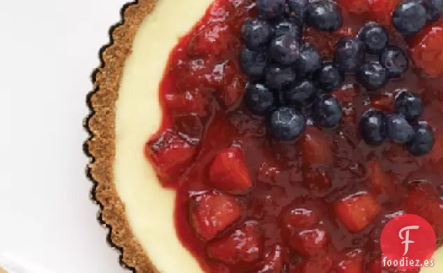 Tarta de Queso Roja, Blanca y de Arándanos