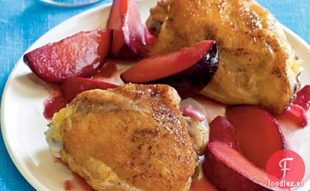 Muslos de Pollo Estofados con Ciruelas