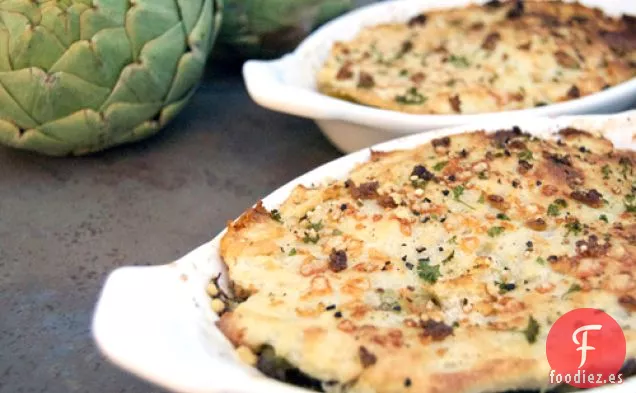 Alcachofa, Raíz de Apio y Patata Gratinada