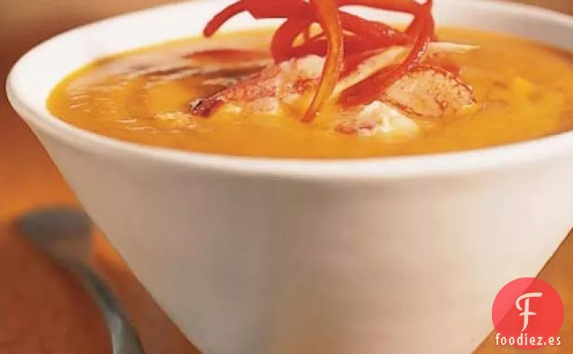 Sopa de Calabaza al Curry con Cangrejo