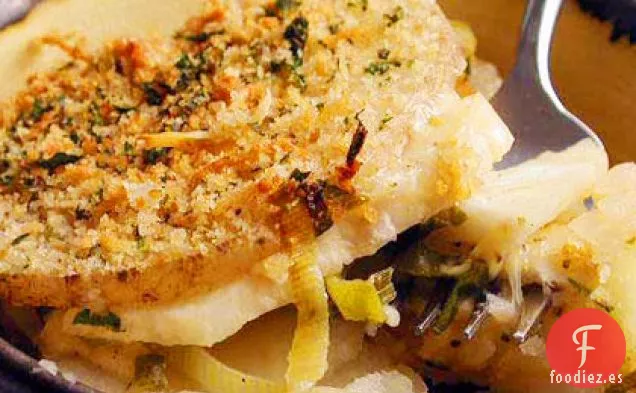Gratinado de Patata, Apio y Cebolla Verde